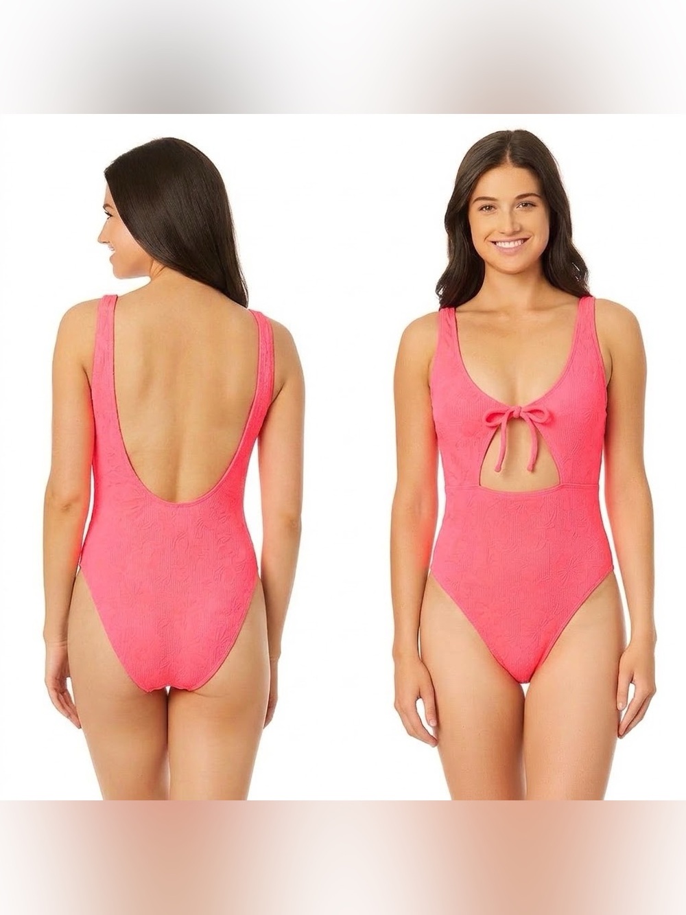 NWT Hurley Hibiscus Scrunch Tie Front Cut Out One Piece | Size Large